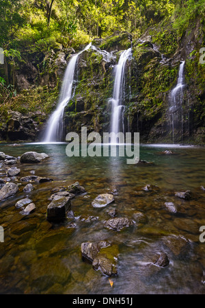 La belle La Waikani Falls ou trois ours trouvés à Maui. Banque D'Images