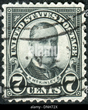 Timbre-poste imprimé aux États-Unis, un portrait de 25e président des États-Unis, William McKinley Banque D'Images