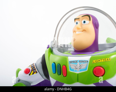 Buzz Lightyear célèbre jouet pour enfants du film Toy Story produit par Thinkway Toys Banque D'Images