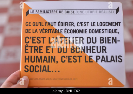 Le FAMILISTERE GODIN DE GUISE EST UN CENTRE D'HISTOIRE ÉCONOMIQUE ET SOCIALE DE LA 19ème et 20ème siècles, ELLE A ÉTÉ FONDÉE EN 1858 PAR JEAN-BAPTISTE ANDRE GODIN, CRÉATEUR DE LA POÊLES GODIN, Aisne (02), Picardie, France Banque D'Images