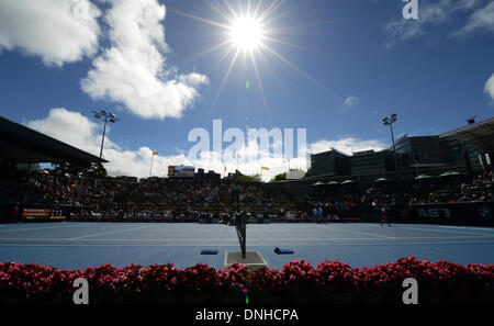 Auckland, Nouvelle-Zélande. Dec 30, 2013. Centre Court le jour 1 de l'ASB Classic Women's International. ASB Tennis Centre, Auckland, Nouvelle-Zélande. Credit : Action Plus Sport/Alamy Live News Banque D'Images