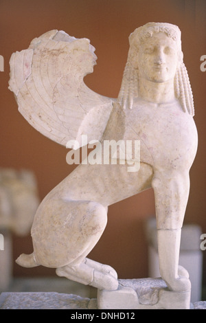 Sphinx antique d'une stèle funéraire Monument ou stèle tombe, C550BC, Athènes Grèce Banque D'Images