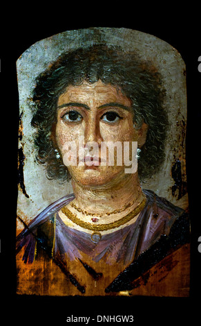 Portrait d'une momie vieille femme époque Romaine 100 av. de l'Égypte Égypte Banque D'Images