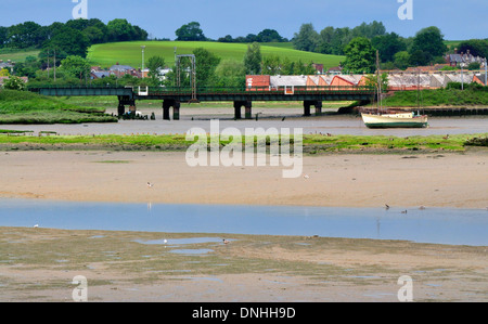 Pont de chemin de fer,Stour,estuaire Manningtree,Essex, UK Banque D'Images