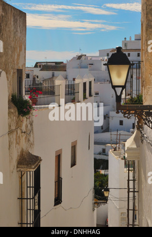 Bel endroit à Vejer, un blanc espagnol ville dans la province de Cadix, Andalousie, espagne. Banque D'Images