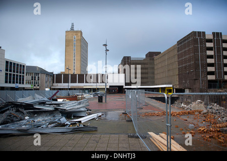 Dans le centre-ville de Newport Newport, Pays de Galles, avant qu'il a été démoli pour faire place à de nouveaux frères centre commercial à pied. Banque D'Images