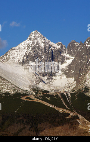 Du Lomnický štít (Pic Lomnicky) dans les Hautes Tatras, en Slovaquie Banque D'Images