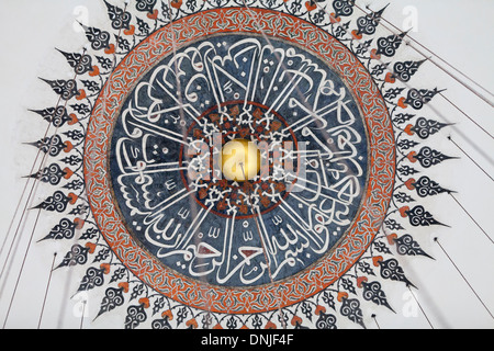 L'intérieur du toit minaret de la Mosquée Bleue à Istanbul, Turquie Banque D'Images