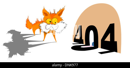 Représentation d'illustration d'un chaton avec message d'erreur 404