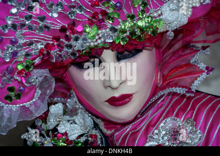 Carnaval costumé participant, Venise, Italie Banque D'Images