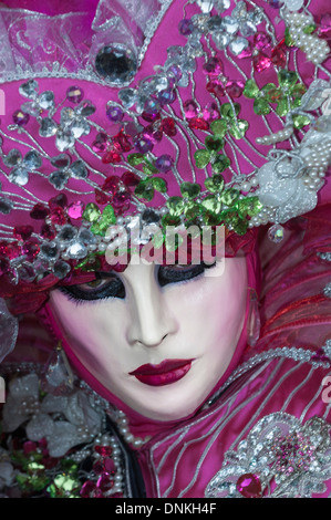 Carnaval costumé participant, Venise, Italie Banque D'Images