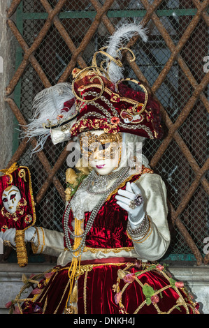 Carnaval costumé participant, Venise, Italie Banque D'Images