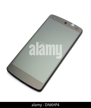 Smartphone Google Nexus 5 cut out isolé sur fond blanc Banque D'Images