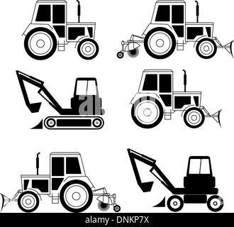 Pelle bulldozer fin vector isolated on white Illustration de Vecteur