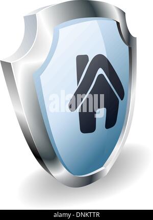 La protection à l'icône de maison pour indiquer que c'est protégé, sûr, garanti ou assuré Illustration de Vecteur