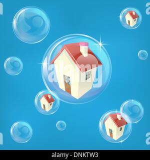 Administration des affaires ou en économie concept illustration représentant une bulle dans l'immobilier ou du marché immobilier Illustration de Vecteur