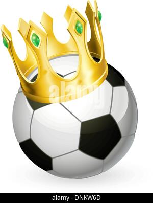 King of soccer concept, un ballon de soccer de football portant une couronne d'or Illustration de Vecteur