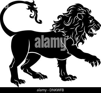 Une illustration d'un lion noir stylisé peut-être un tatouage lion Illustration de Vecteur