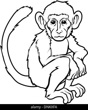 Une illustration d'un singe singe stylisé peut-être un tatouage Illustration de Vecteur