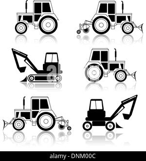 Pelle bulldozer fin vector isolated on white Illustration de Vecteur