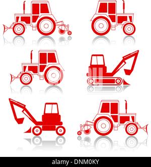 Pelle bulldozer fin vector isolated on white Illustration de Vecteur