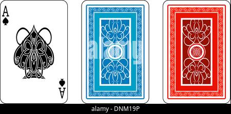 Ace et d'appariement de retour des jeux de cartes, reste de disponible. Illustration de Vecteur