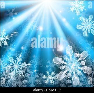 Un hiver bleu Christmas snowflakes background illustration Illustration de Vecteur