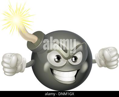 Une illustration de la moyenne ou de la colère à la bombe cartoon caractère avec un fusible allumé Illustration de Vecteur