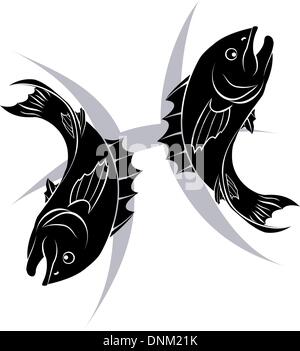 Illustration de poissons Les poissons Astrologie horoscope zodiac sign Illustration de Vecteur