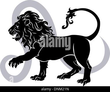 Illustration de Leo le Lion signe du zodiaque Astrologie horoscope Illustration de Vecteur