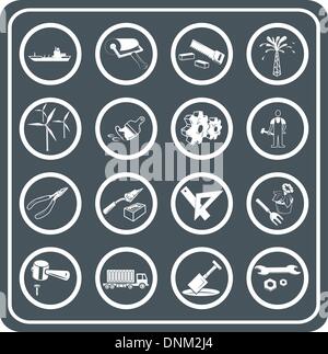 Et de l'industrie outils icon set Illustration de Vecteur