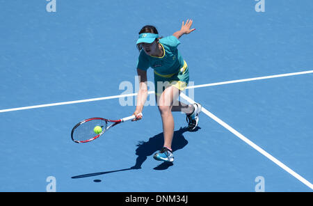 Auckland, Nouvelle-Zélande. 09Th Jan, 2014. Ishizu Sachie du Japon au jour 4 de l'ASB Classic Women's International. ASB Tennis Centre, Auckland : l'action de Crédit Plus Sport/Alamy Live News Banque D'Images