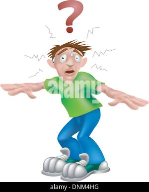 Un vecteur illustration d'un jeune homme confus se demandant quoi faire Illustration de Vecteur