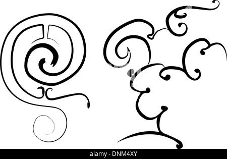 Éléments de conception basée sur les dessins chinois 9e-10e siècles avant J.-C.. Illustration de Vecteur