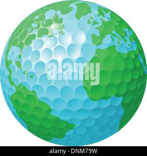 Illustration conceptuelle. Balle de Golf world globe Illustration de Vecteur