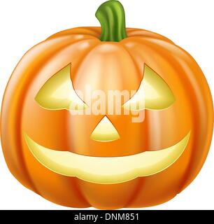 Un dessin d'une lanterne Halloween citrouille sculptée orange Illustration de Vecteur