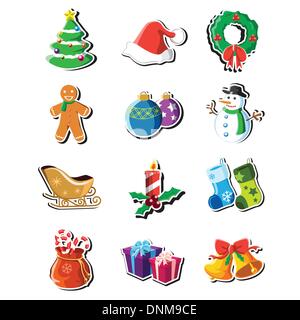 Un vecteur illustration d'une collection d'icônes de Noël Illustration de Vecteur
