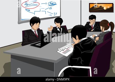 Un vecteur illustration d'un groupe de gens d'affaires à une réunion Illustration de Vecteur