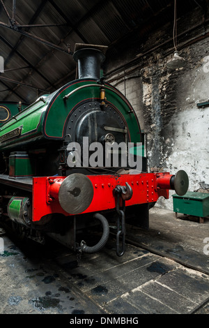 Saddleback moteur à vapeur, fer Tanfield Atelier, Co Durham, Angleterre Banque D'Images