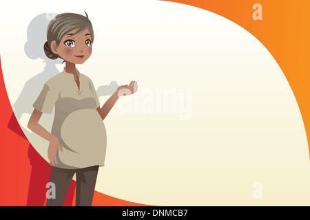 Un vecteur illustration d'une femme enceinte avec copyspace Illustration de Vecteur