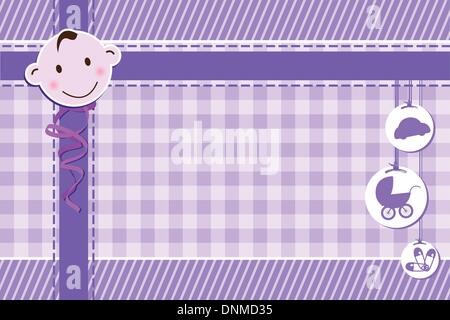 Un vecteur illustration d'une douche de bébé carte de souhaits pour un garçon Illustration de Vecteur