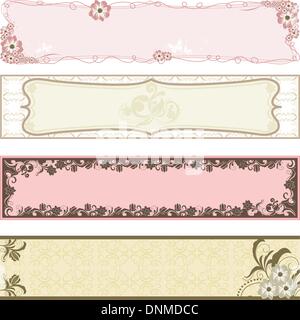 Un vecteur illustration de collection de bannières de fleurs Illustration de Vecteur