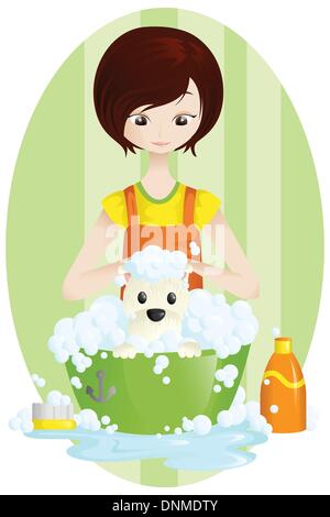 Un vecteur illustration d'un animal domestique toiletteur Illustration de Vecteur