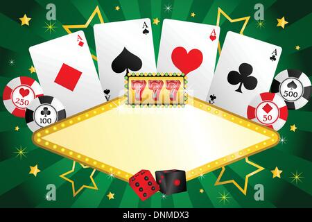 Un vecteur illustration de l'arrière-plan de jeu avec des jetons de poker et cartes Illustration de Vecteur