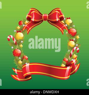 Un vecteur illustration d'une couronne de Noël Illustration de Vecteur