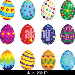 Un vecteur illustration d'oeufs de Pâques colorés Illustration de Vecteur
