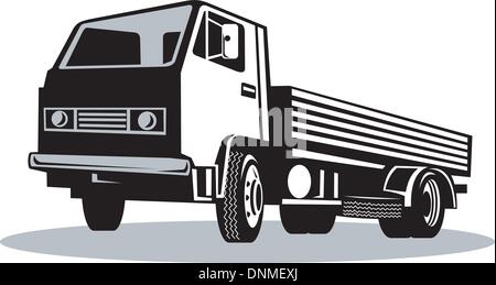 Illustration d'un camion vus d'un angle faible isolé sur fond blanc Illustration de Vecteur