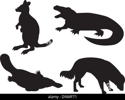 Illustration de la faune Les animaux silhouettes. Illustration de Vecteur