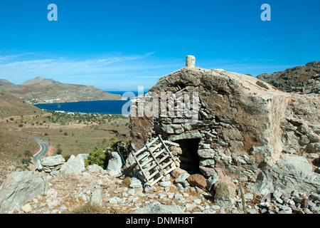 Haïti, île de Tilos, Bucht von Livadia, byzantinische Kapelle Agios Nikolaos Banque D'Images