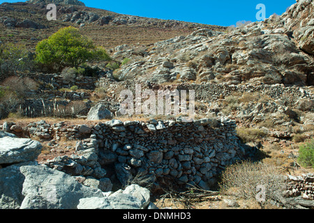 Haïti, île de Tilos, Bucht von Livadia, Landschaft bei der Kapelle Agios Nikolaos Banque D'Images